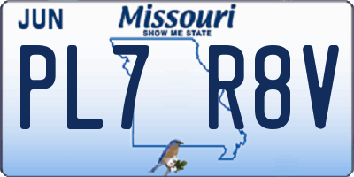 MO license plate PL7R8V
