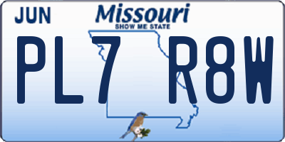 MO license plate PL7R8W