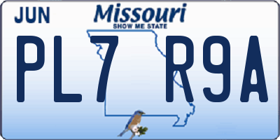 MO license plate PL7R9A