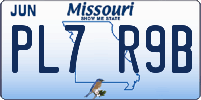 MO license plate PL7R9B