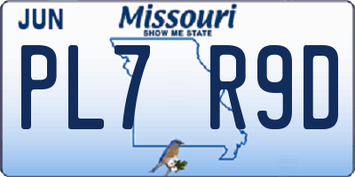 MO license plate PL7R9D