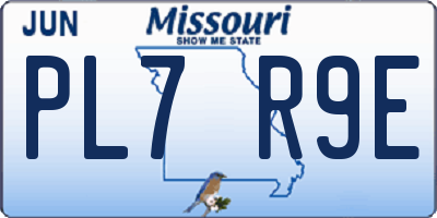 MO license plate PL7R9E