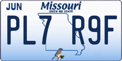 MO license plate PL7R9F