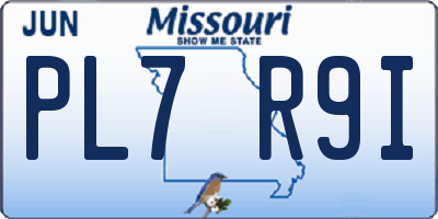 MO license plate PL7R9I