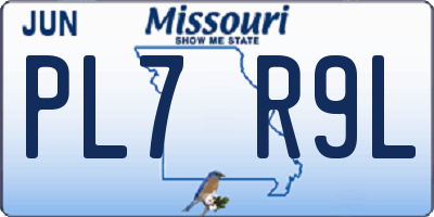 MO license plate PL7R9L