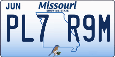 MO license plate PL7R9M