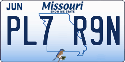 MO license plate PL7R9N