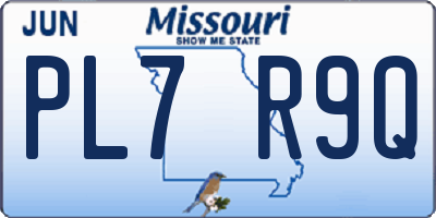 MO license plate PL7R9Q