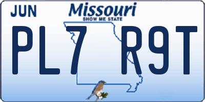 MO license plate PL7R9T
