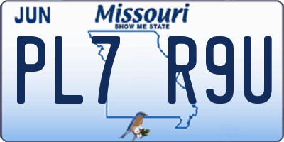 MO license plate PL7R9U