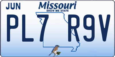 MO license plate PL7R9V