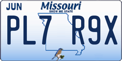 MO license plate PL7R9X