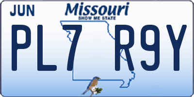 MO license plate PL7R9Y
