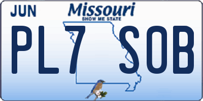 MO license plate PL7S0B