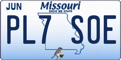 MO license plate PL7S0E