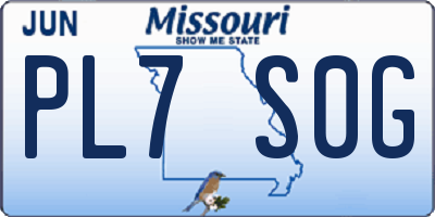 MO license plate PL7S0G