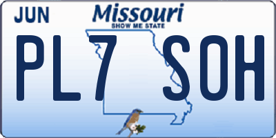 MO license plate PL7S0H