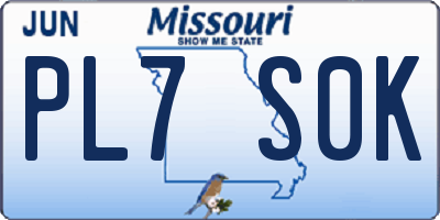 MO license plate PL7S0K