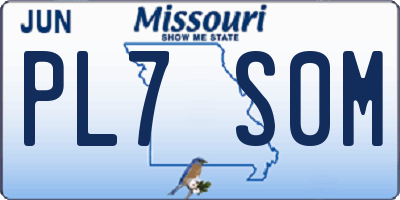 MO license plate PL7S0M