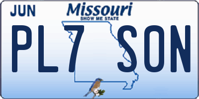 MO license plate PL7S0N