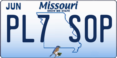 MO license plate PL7S0P