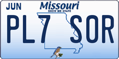 MO license plate PL7S0R