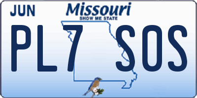 MO license plate PL7S0S