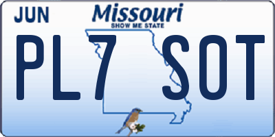 MO license plate PL7S0T