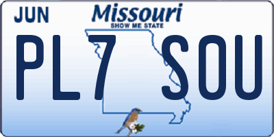 MO license plate PL7S0U