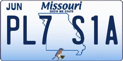 MO license plate PL7S1A