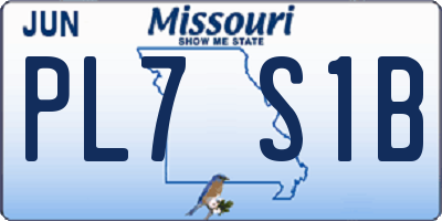 MO license plate PL7S1B