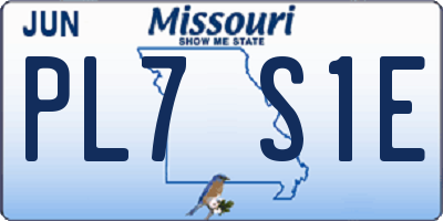 MO license plate PL7S1E