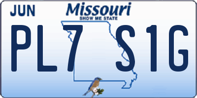 MO license plate PL7S1G