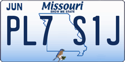 MO license plate PL7S1J