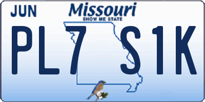 MO license plate PL7S1K
