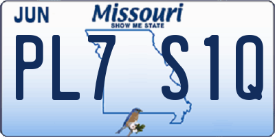 MO license plate PL7S1Q