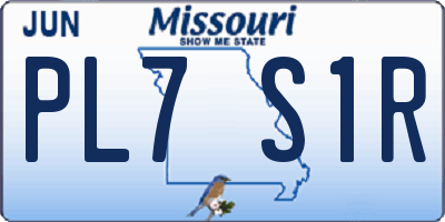 MO license plate PL7S1R