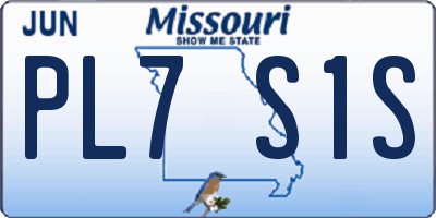 MO license plate PL7S1S