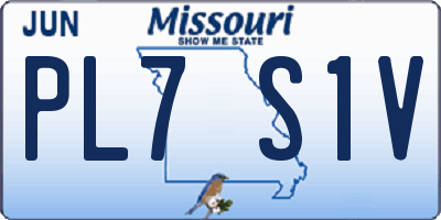MO license plate PL7S1V
