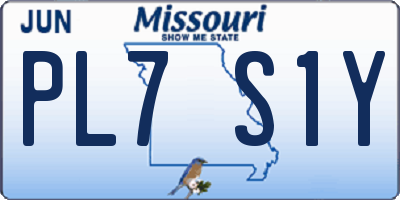 MO license plate PL7S1Y