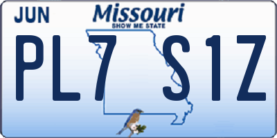 MO license plate PL7S1Z
