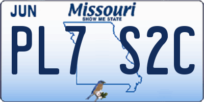 MO license plate PL7S2C