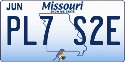 MO license plate PL7S2E