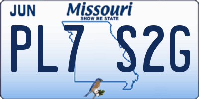 MO license plate PL7S2G
