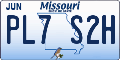 MO license plate PL7S2H