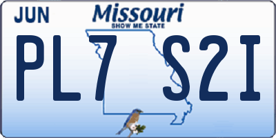 MO license plate PL7S2I