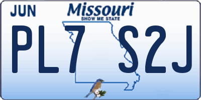 MO license plate PL7S2J