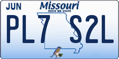MO license plate PL7S2L