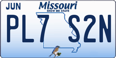 MO license plate PL7S2N