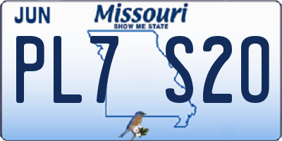 MO license plate PL7S2O